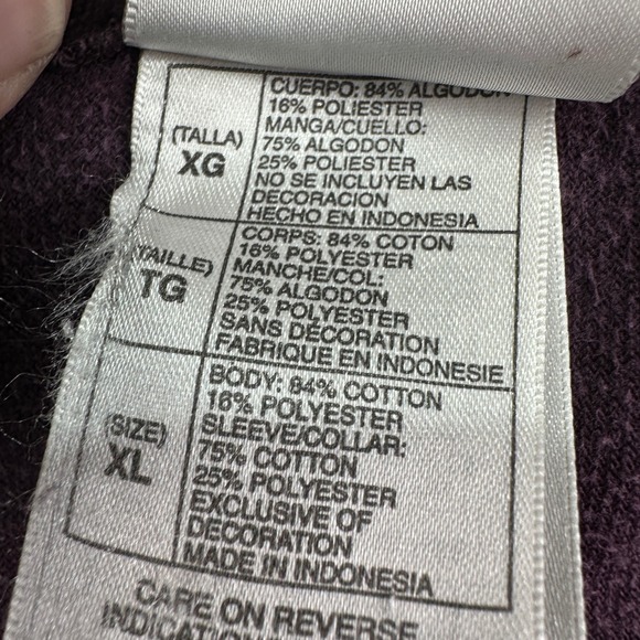 VTG Disney Store Winnie the Pooh & Piglet Velour Pullover Top XL Purple Autumn - Picture 5 of 13